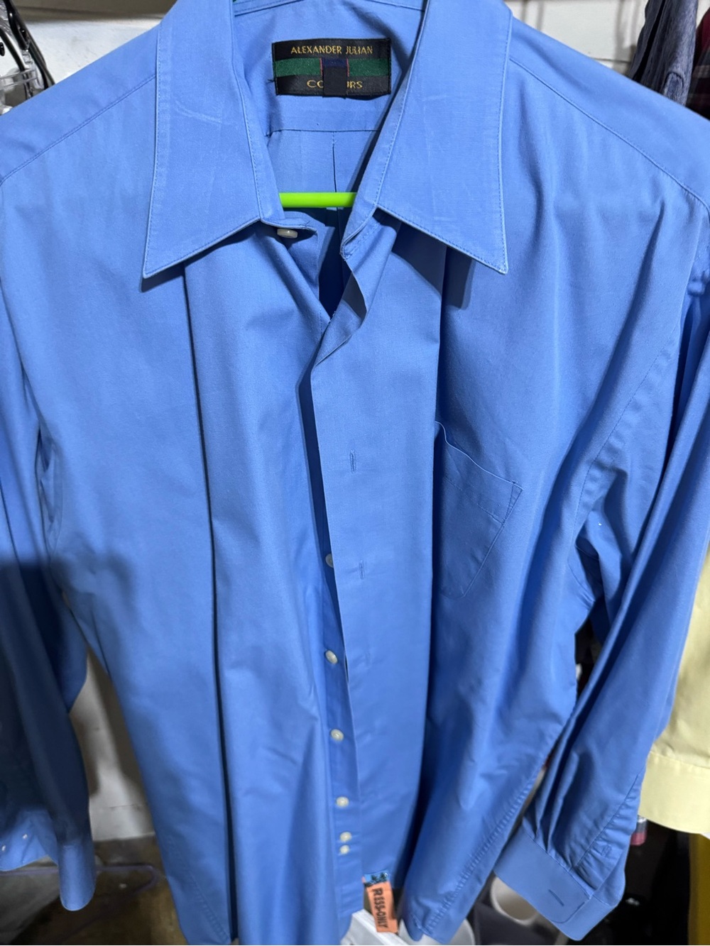 Alexander Julian Light Blue Men's Dress Shirt with Point Collar